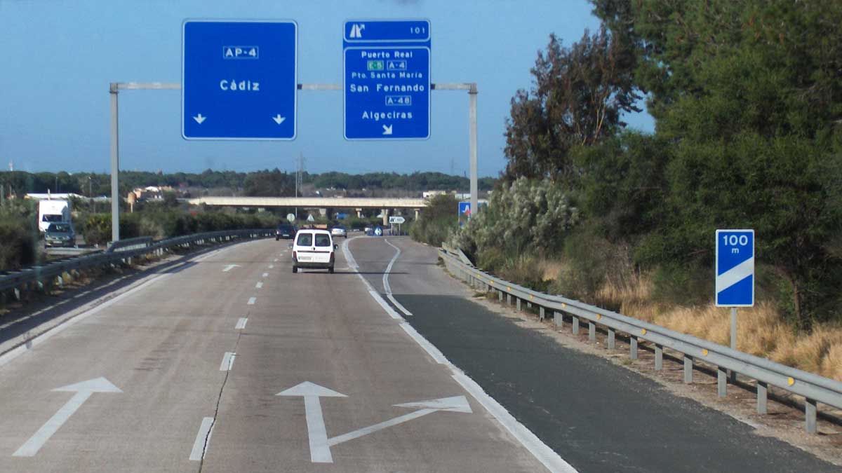 Vista de la AP-4 en dirección a Cádiz.