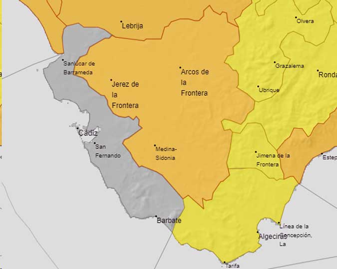 Tres cuartas partes de las localidades de Cádiz, en alerta por calor este domingo 18 de agosto