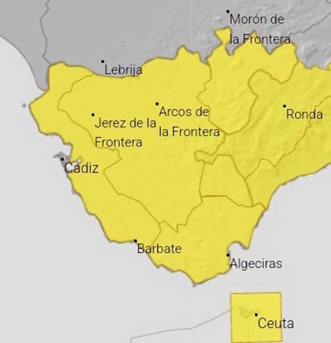 Mejoría del tiempo en Cádiz a partir del mediodía de este 16 de octubre, según la Aemet