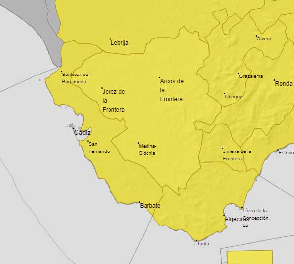 Vuelven las lluvias y las alertas amarillas a Cádiz este 14 de octubre, según la Aemet