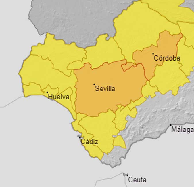 La Aemet amplía las alertas amarillas por lluvia y tormentan en Cádiz