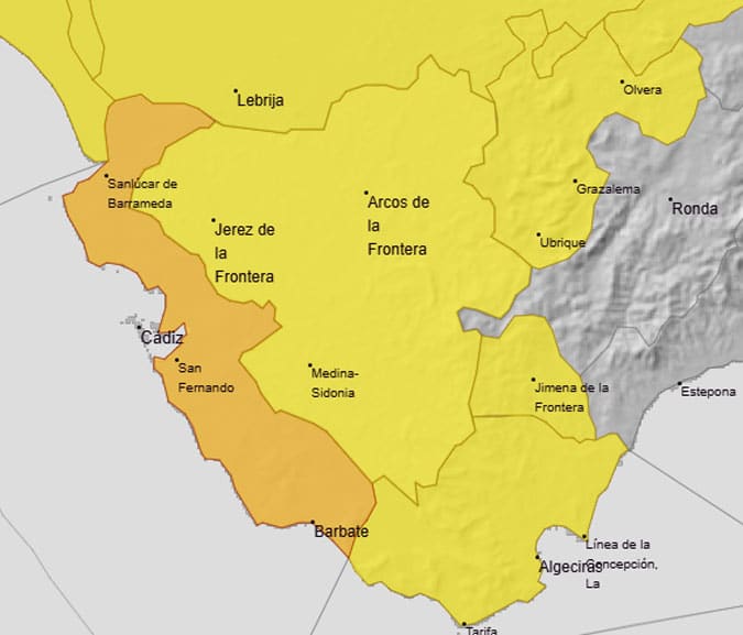 Los últimos efectos de la DANA en la provincia dejan a Cádiz en alerta naranja por lluvias este 31 de octubre