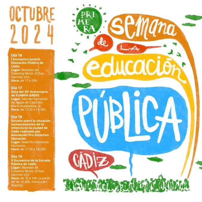 Cádiz celebrará la Primera Semana de la Educación Pública