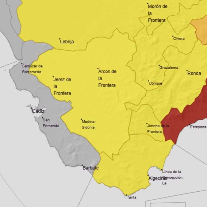 Llegan a Cádiz las primeras lluvias por la nueva DANA y la Aemet activa la alerta amarilla en casi toda la provincia