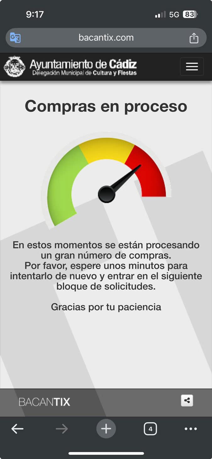 “Lo de Bacantix es una mamarrachada”: Indignación en Cádiz por el caos en la venta de entradas del COAC