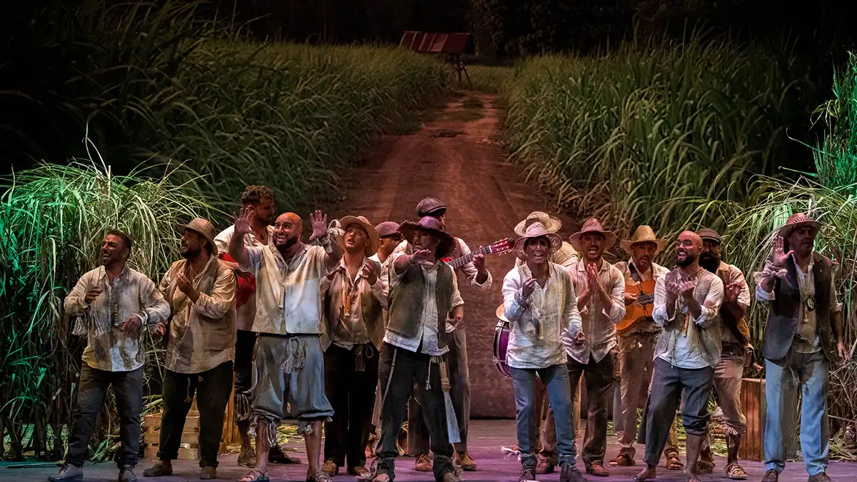 La comparsa Los hijos del cañaveral en el Gran Teatro Falla